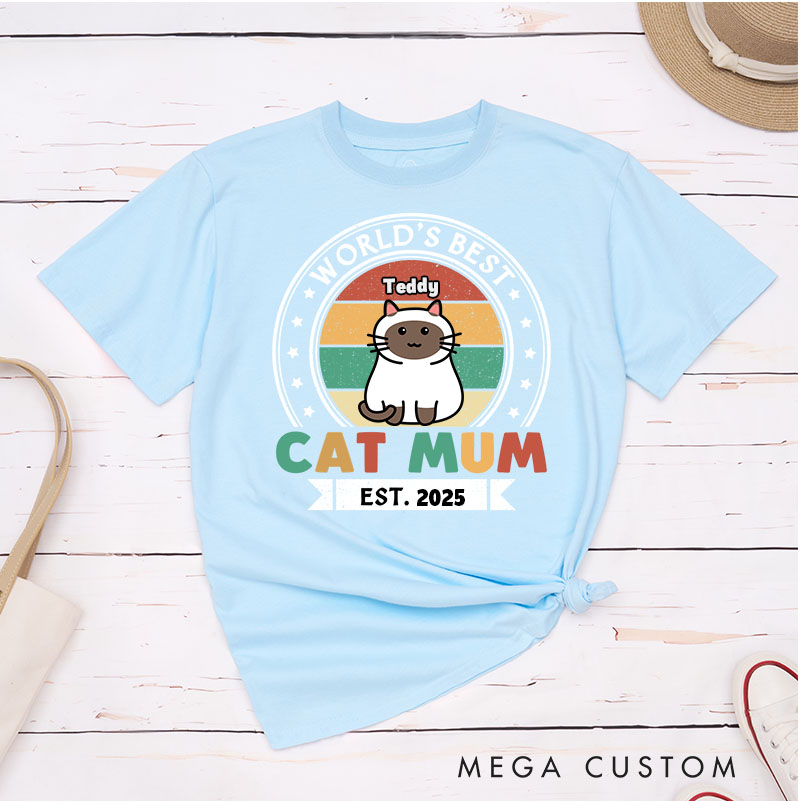 Personalized Cat Lover HBest Cat Mom Est T-Shirt