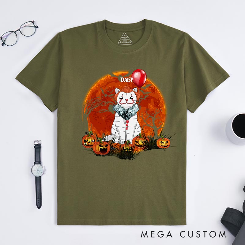 Personalized Cat Lover Halloween Cat T-Shirt