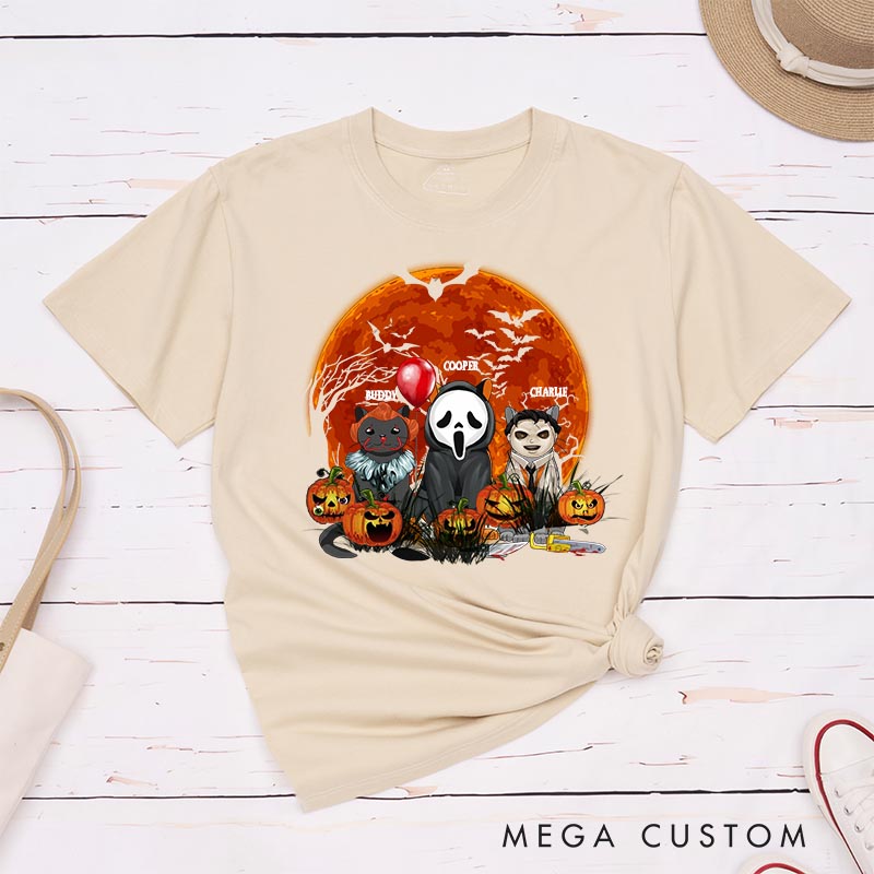Personalized Cat Lover Halloween Cat T-Shirt