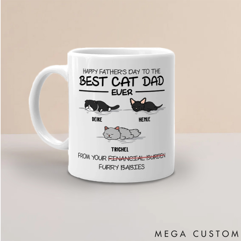 Personalized Cat Lover Happy Father's Day to the Best Ever Mugs