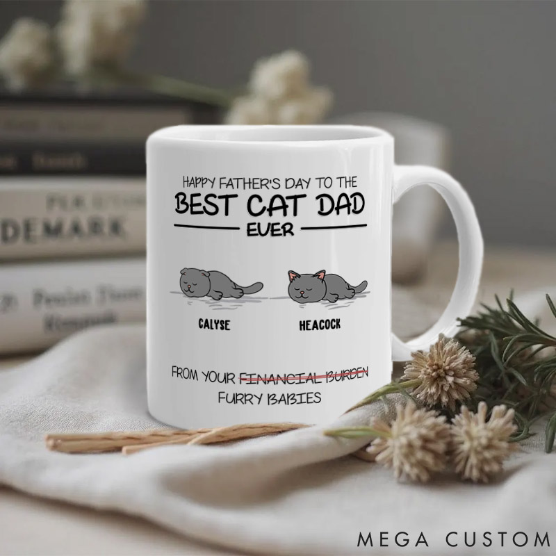 Personalized Cat Lover Happy Father's Day to the Best Ever Mugs