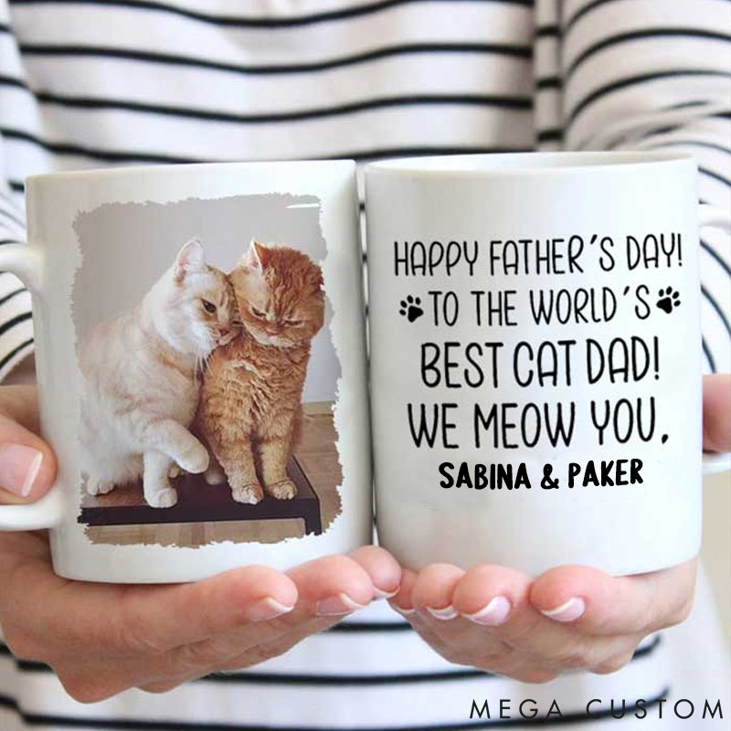 Personalized Cat Lover Happy Father's Day to the World's Best Cat Dad Mugs
