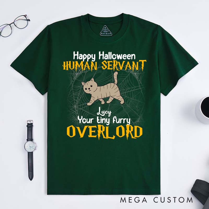 Personalized Cat Lover Happy Halloween Human Servant T-Shirt