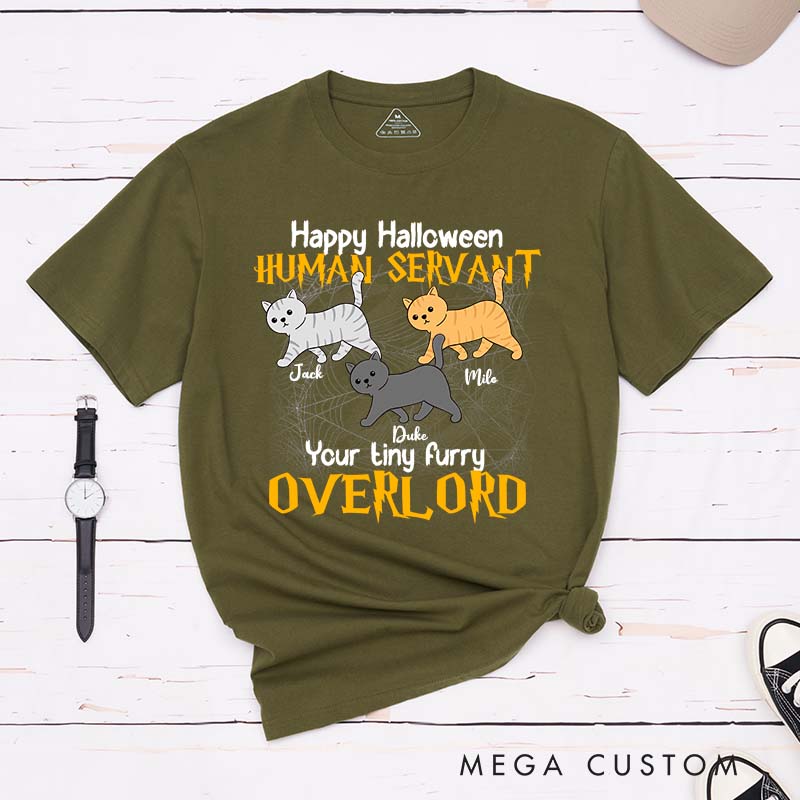 Personalized Cat Lover Happy Halloween Human Servant T-Shirt