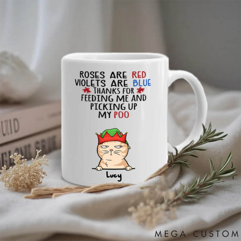 Personalized Cat Lover Happy Pawlidays Mugs