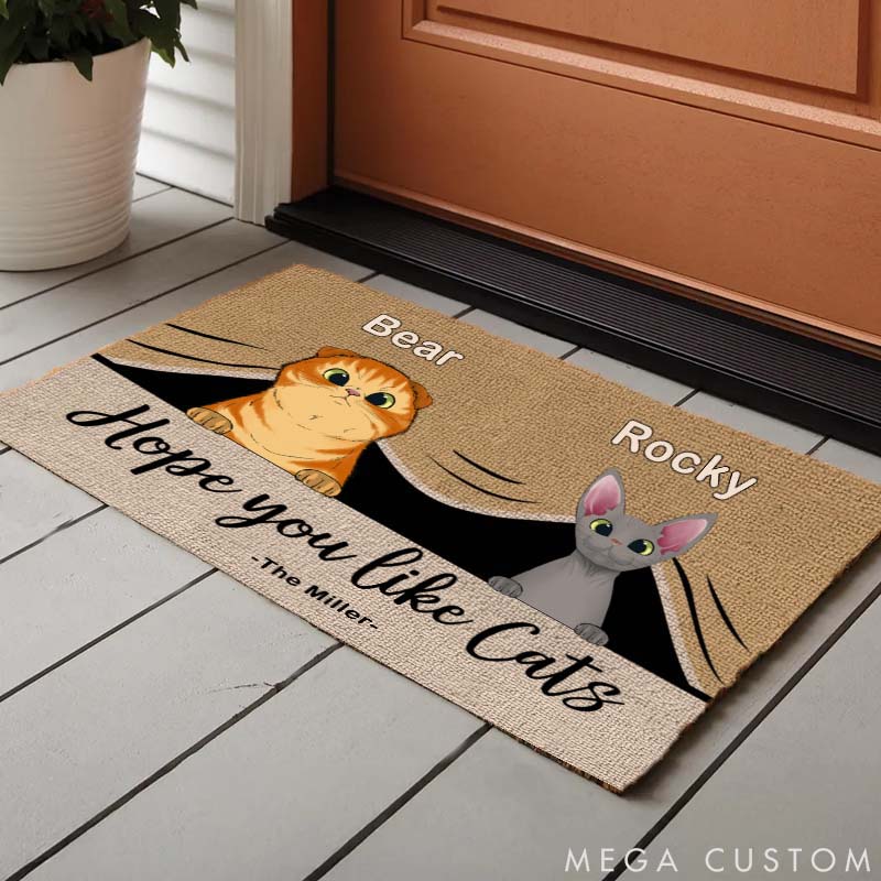 Personalized Cat Lover Hope You Like Cats Doormat