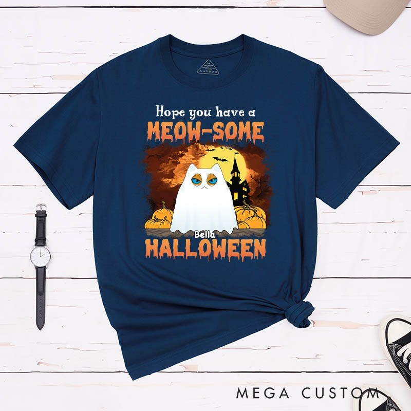 Personalized Cat Lover Hope You have a Meow some Halloween T-Shirt