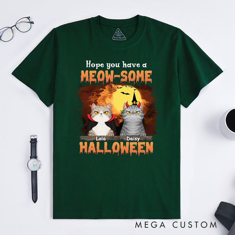 Personalized Cat Lover Hope You have a Meow some Halloween T-Shirt