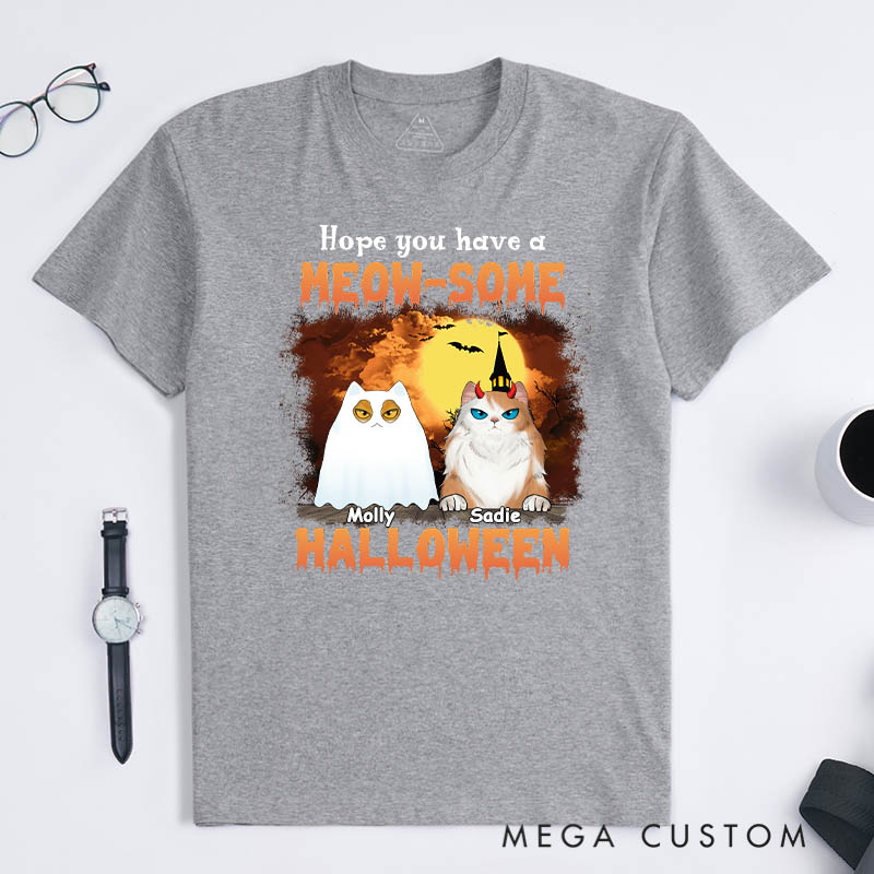 Personalized Cat Lover Hope You have a Meow some Halloween T-Shirt