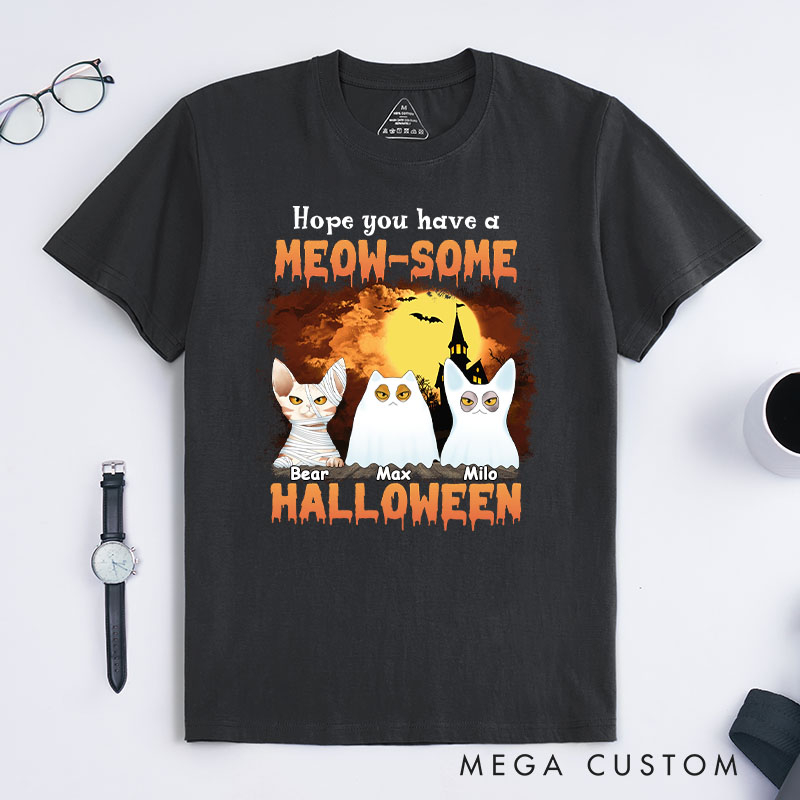 Personalized Cat Lover Hope You have a Meow some Halloween T-Shirt