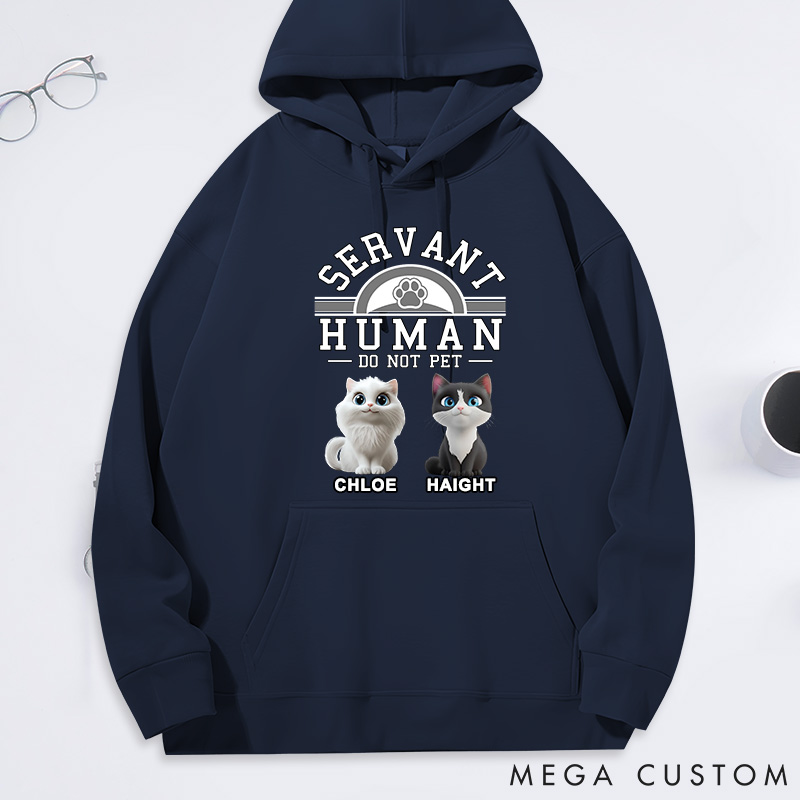 Personalized Cat Lover Human Servant Cartoon Hoodies