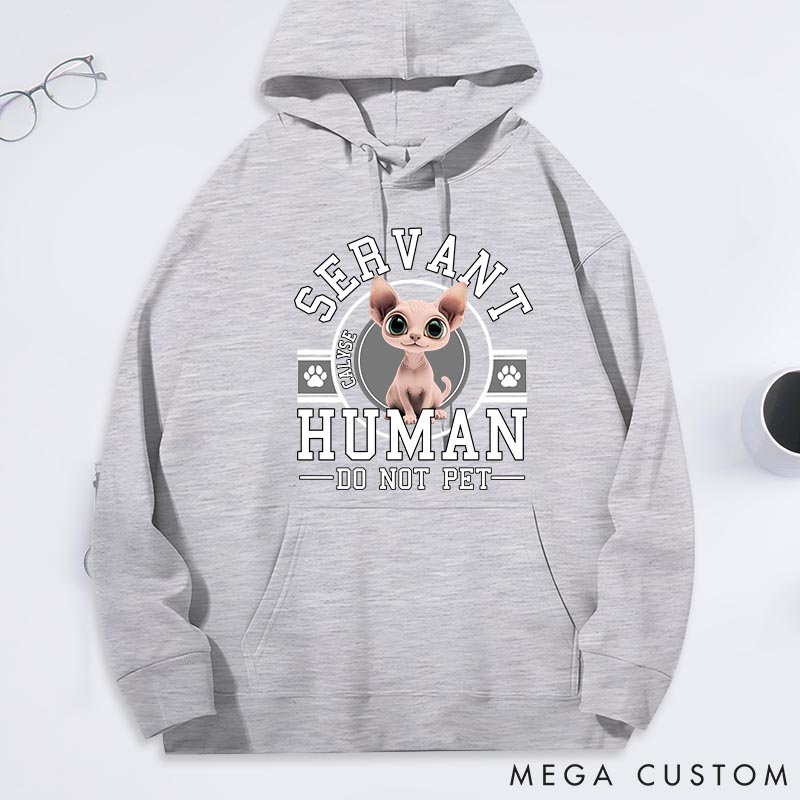 Personalized Cat Lover Human Servant Cartoon Hoodies