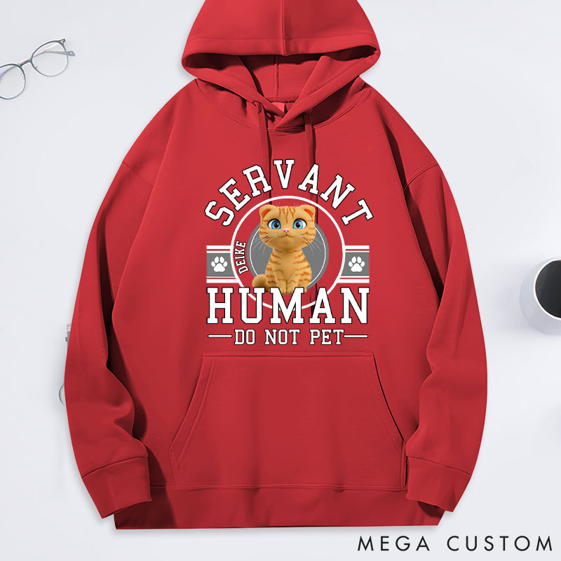 Personalized Cat Lover Human Servant Cartoon Hoodies