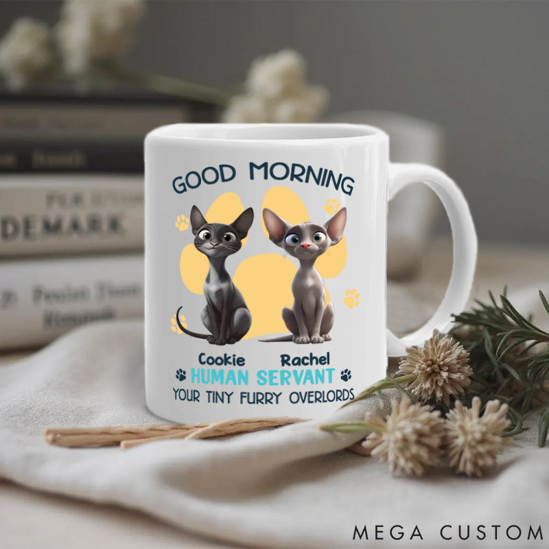 Personalized Cat Lover Human Servant Mugs