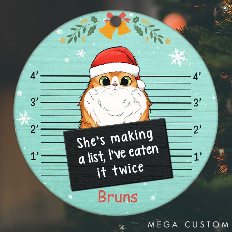 Personalized Cat Lover I Knocked Down the Christmas Tree Christmas Ornament