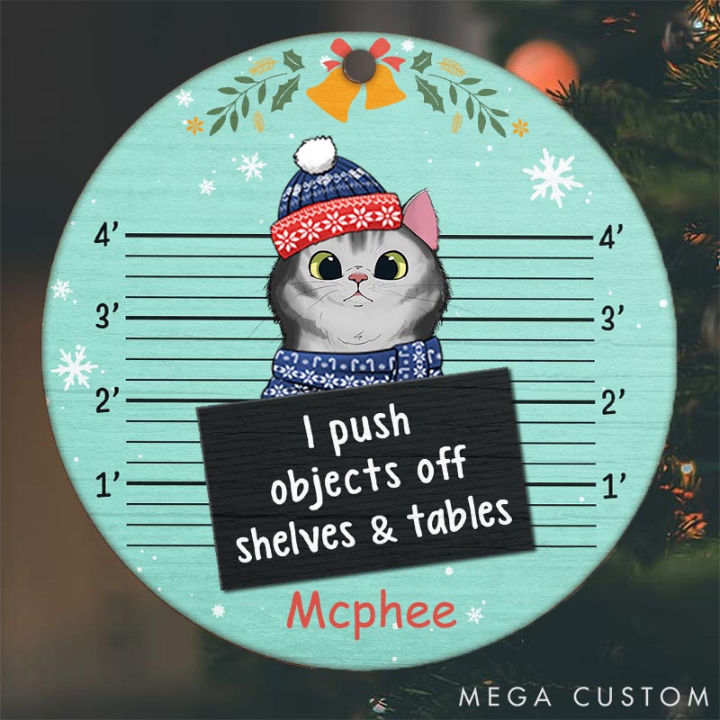 Personalized Cat Lover I Knocked Down the Christmas Tree Christmas Ornament