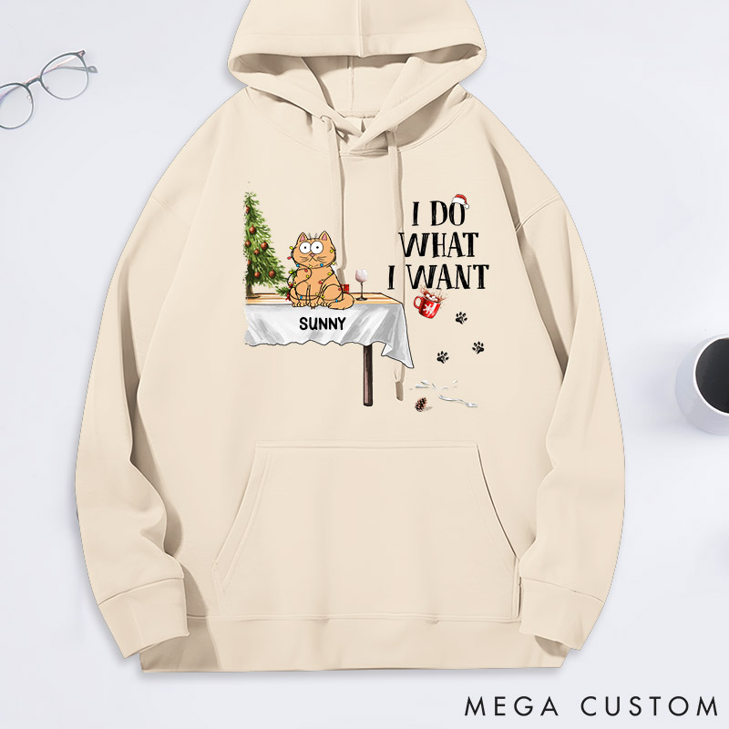 Personalized Cat Lover I do What I Want Classic Hoodies
