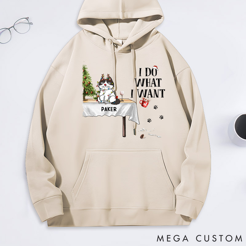 Personalized Cat Lover I do What I Want Classic Hoodies