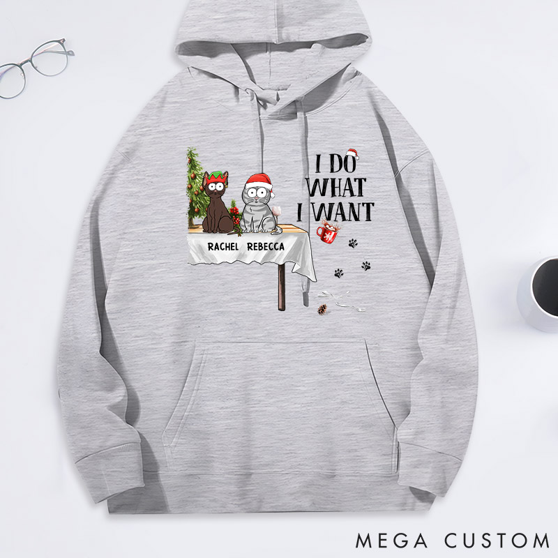 Personalized Cat Lover I do What I Want Classic Hoodies