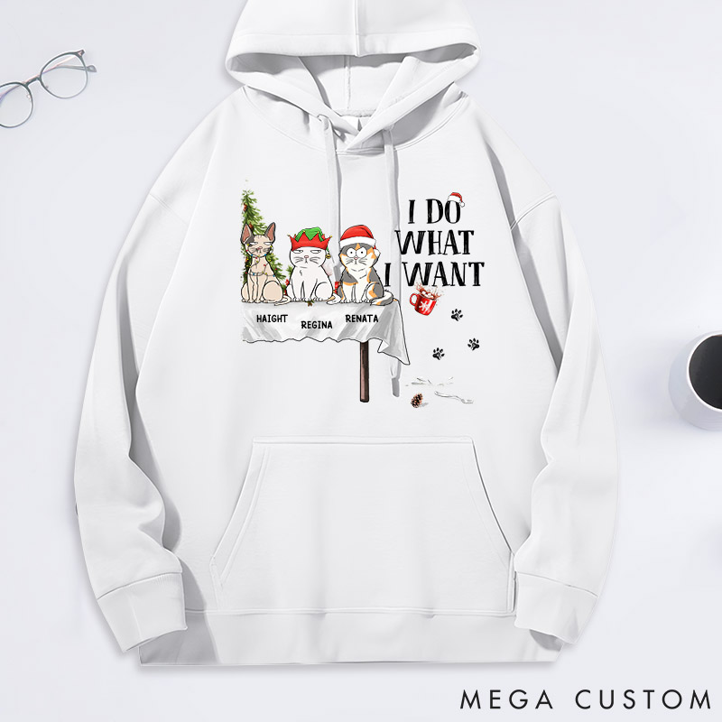 Personalized Cat Lover I do What I Want Classic Hoodies