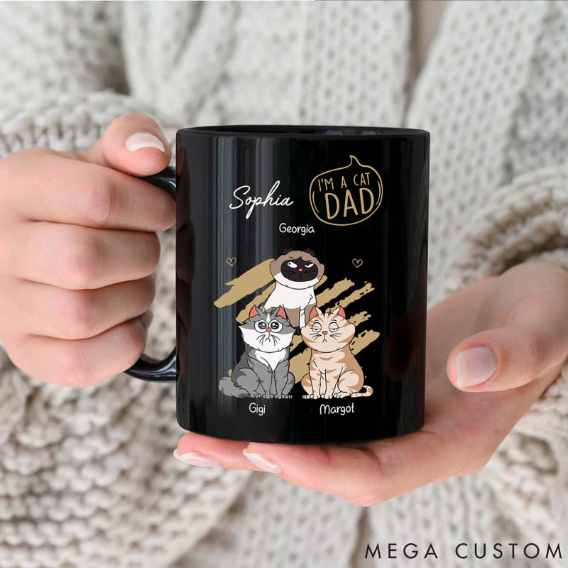 Personalized Cat Lover I'm A Cat Dad Mugs