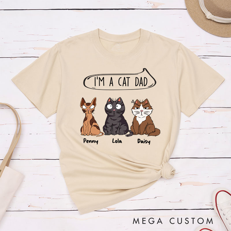 Personalized Cat Lover I'm A Cat Dad T-Shirt