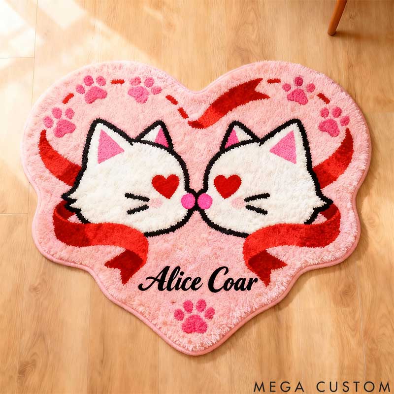 Personalized Cat Lover Kitty Love Rug