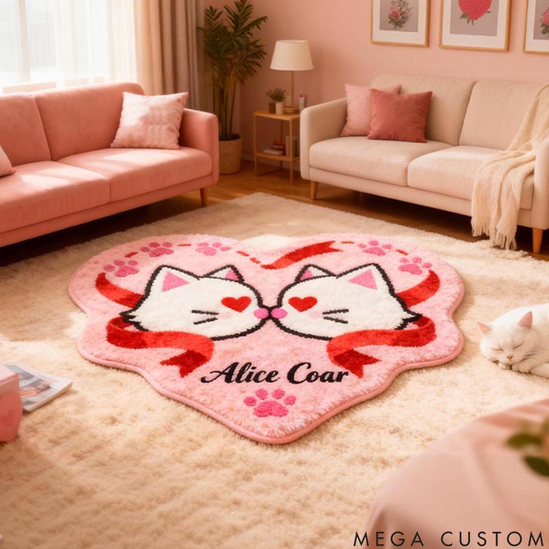 Personalized Cat Lover Kitty Love Rug