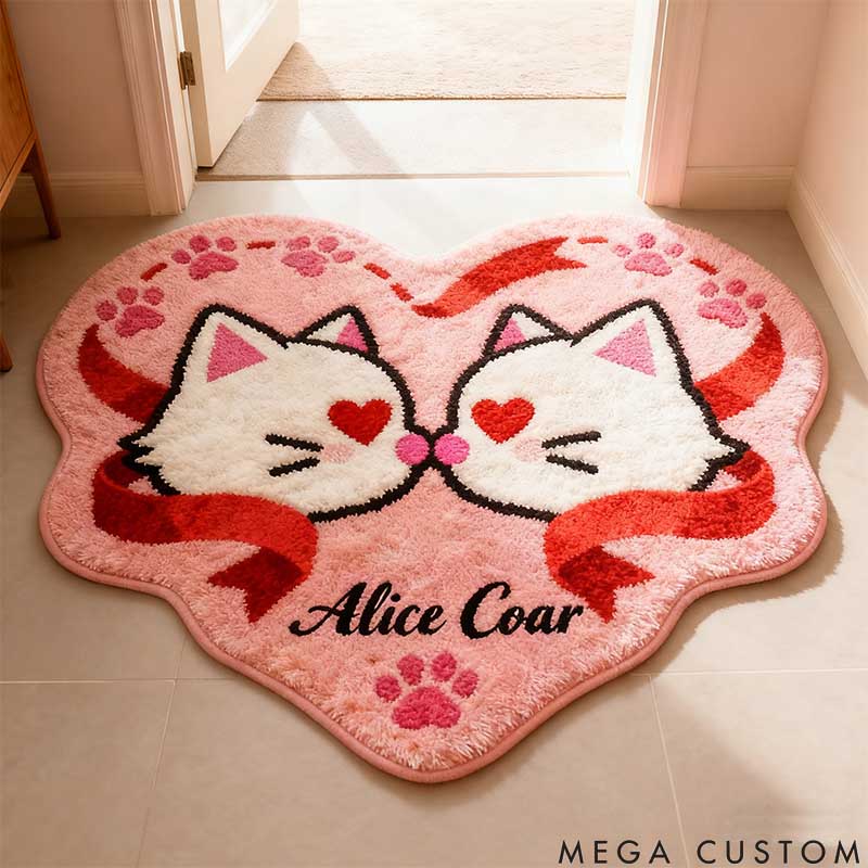 Personalized Cat Lover Kitty Love Rug
