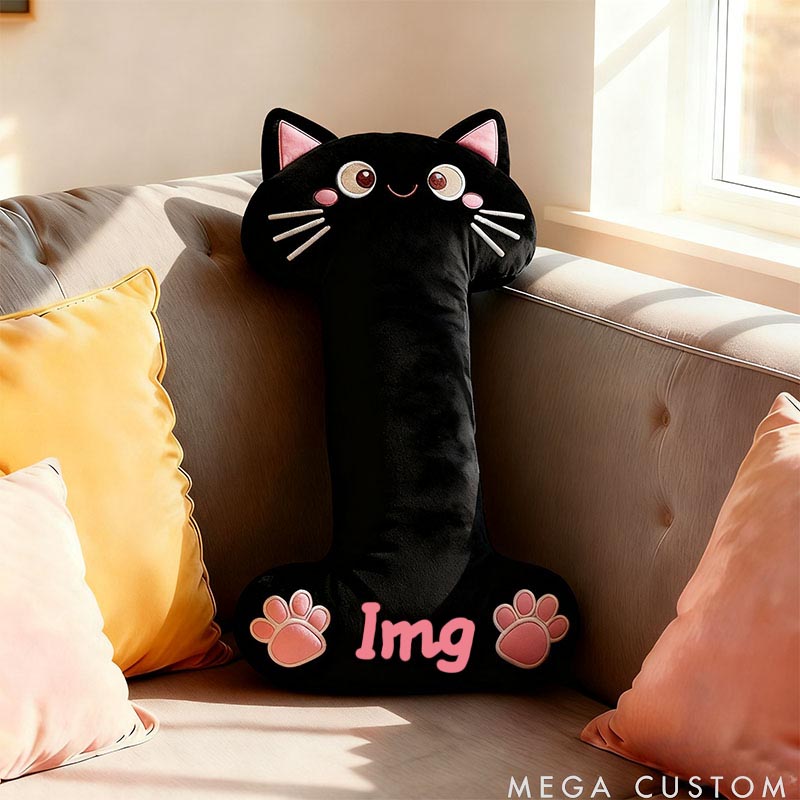 Personalized Cat Lover Letter Pillow with Custom Name Design Ver Black Cats Graphic 3D Print