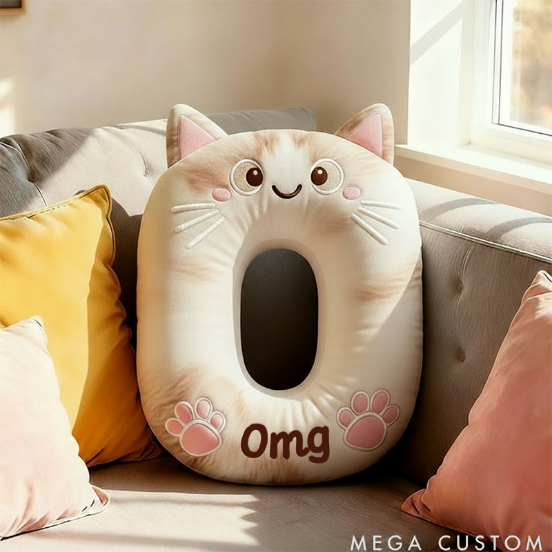 Personalized Cat Lover Letter Pillow with Custom Name Design Ver Pointed Cats Graphic 3D Print