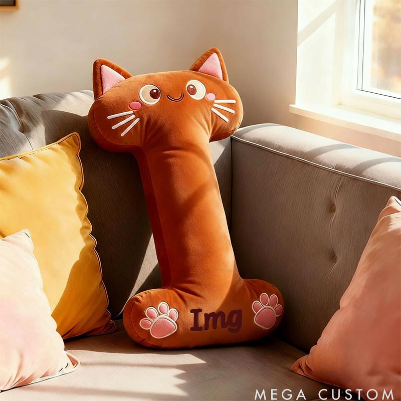 Personalized Cat Lover Letter Pillow with Custom Name Design Ver Solid Brown Cats Graphic 3D Print
