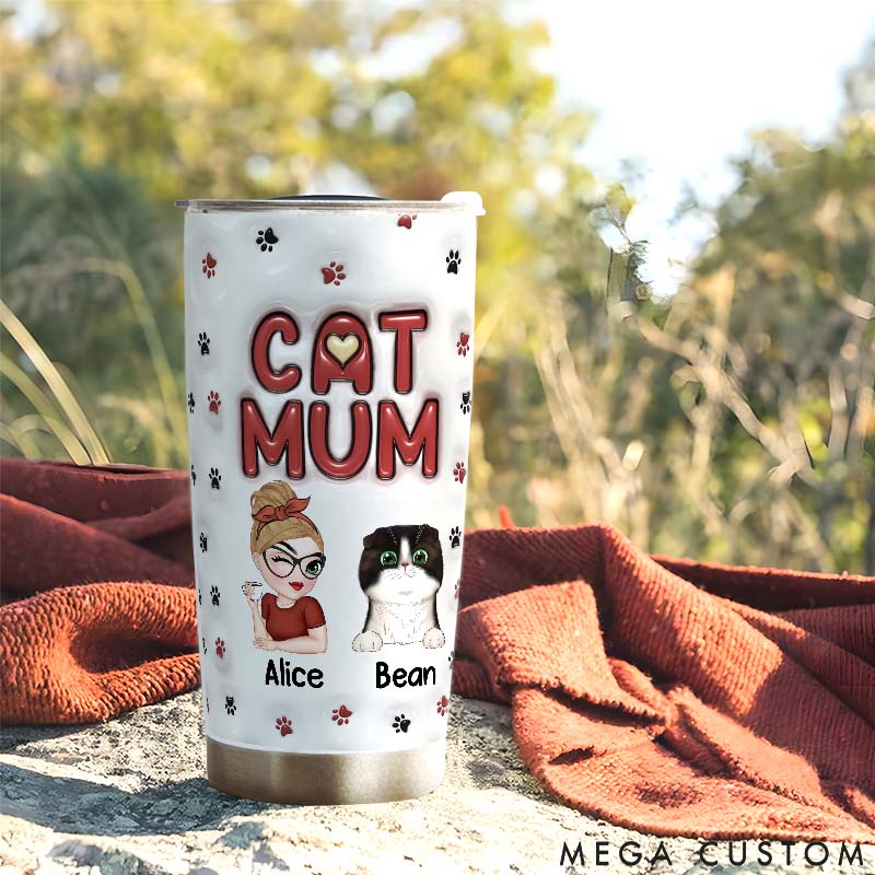 Personalized Cat Lover Lovely Cat Mom 20oz Tumbler
