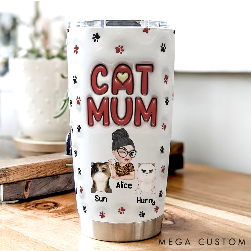Personalized Cat Lover Lovely Cat Mom 20oz Tumbler