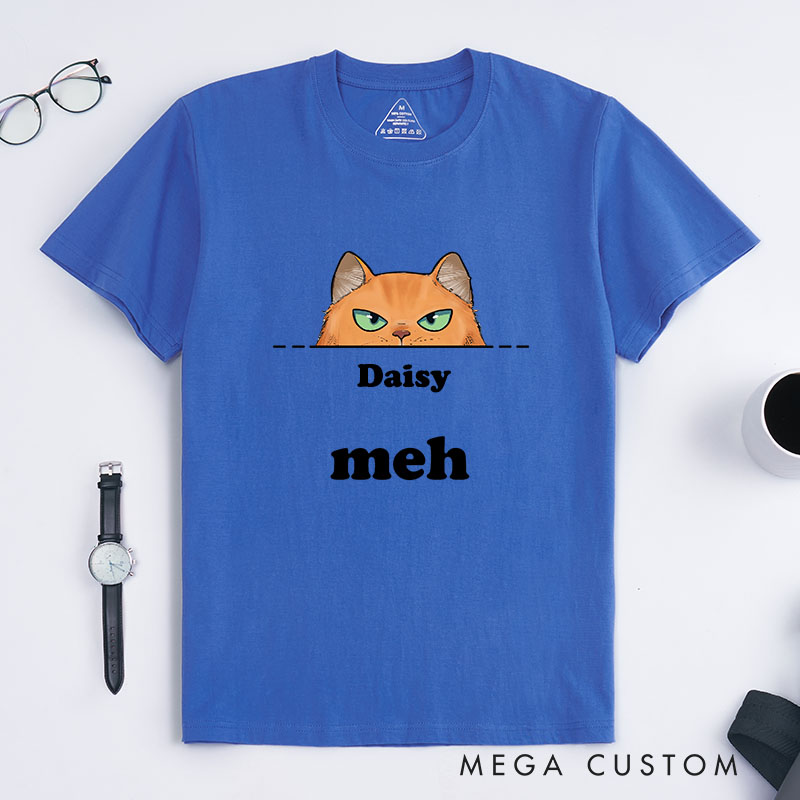 Personalized Cat Lover Meh Cat T-Shirt