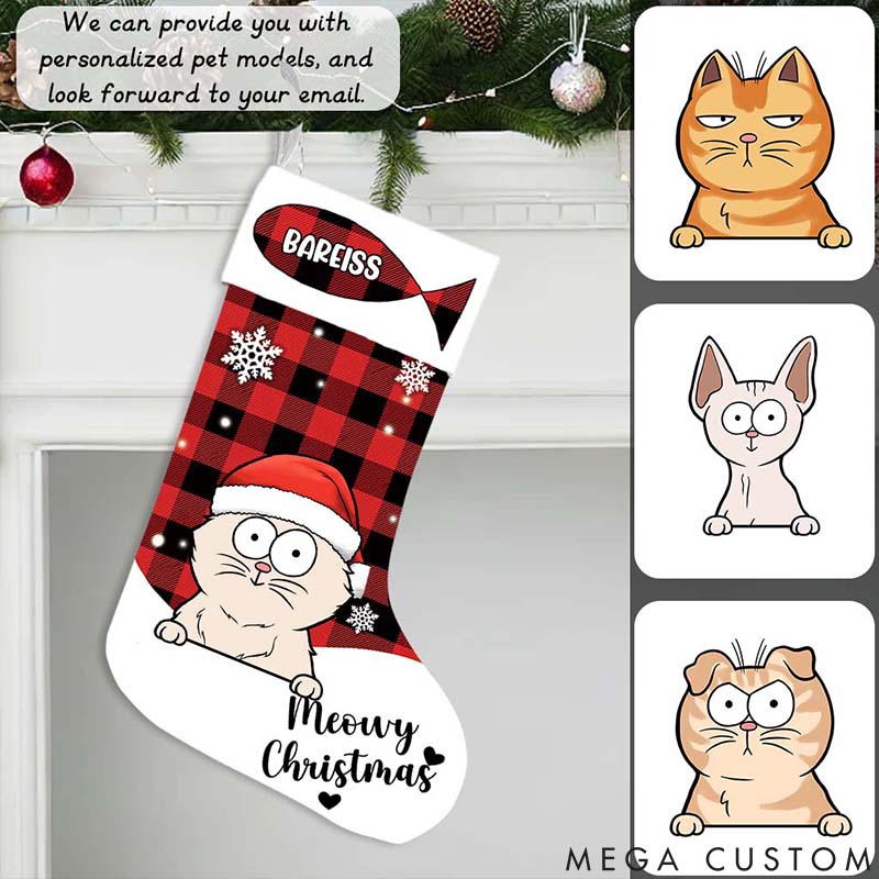 Personalized Cat Lover Meowy Christmas Christmas Stockings