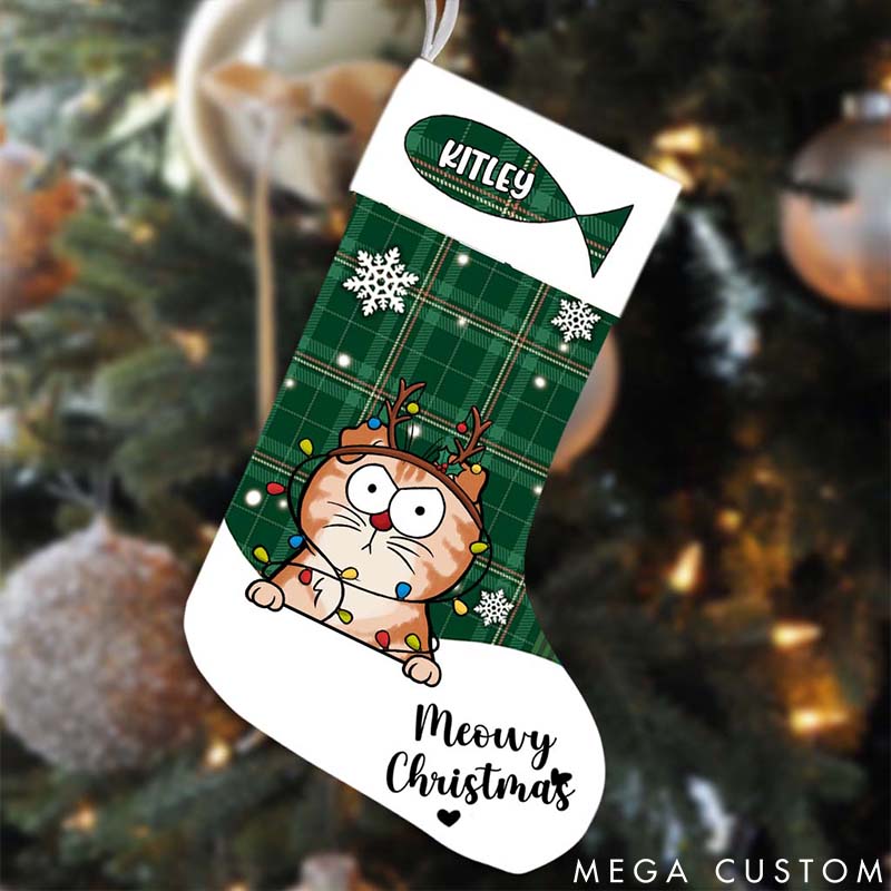 Personalized Cat Lover Meowy Christmas Christmas Stockings