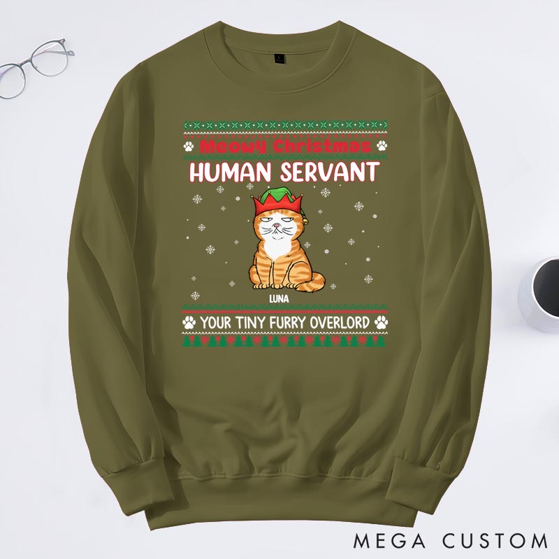Personalized Cat Lover Meowy Christmas Sweatshirts