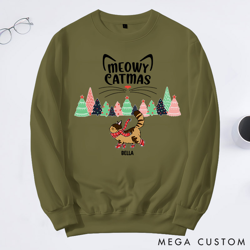 Personalized Cat Lover Merry Catmas To All Sweatshirts