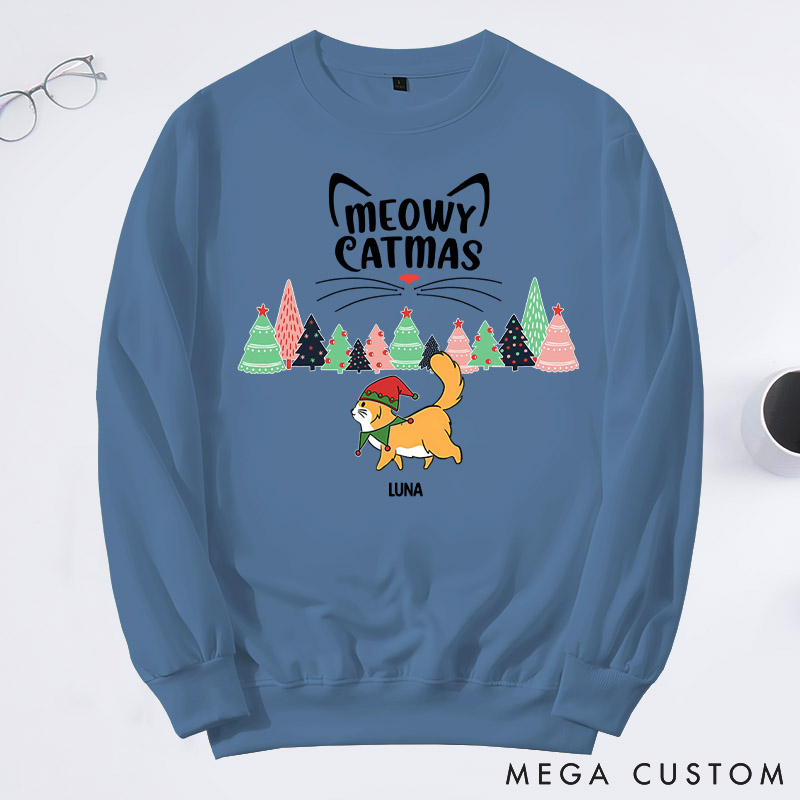 Personalized Cat Lover Merry Catmas To All Sweatshirts