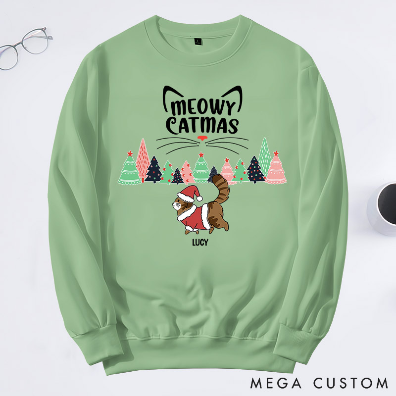 Personalized Cat Lover Merry Catmas To All Sweatshirts