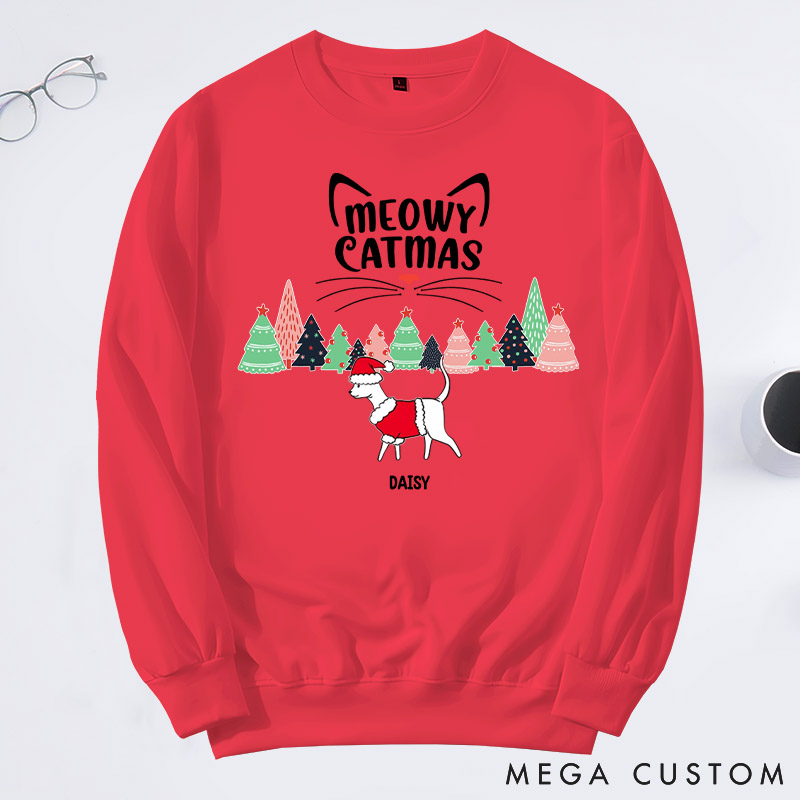 Personalized Cat Lover Merry Catmas To All Sweatshirts