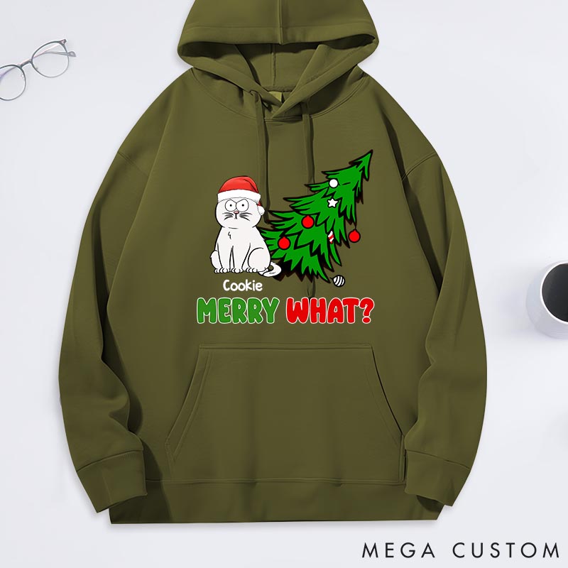 Personalized Cat Lover Merry What Funny Cartoon Cats Classic Hoodies