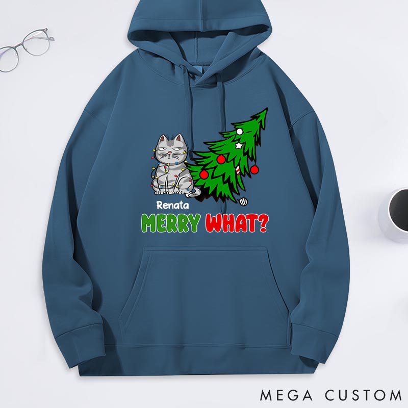 Personalized Cat Lover Merry What Funny Cartoon Cats Classic Hoodies