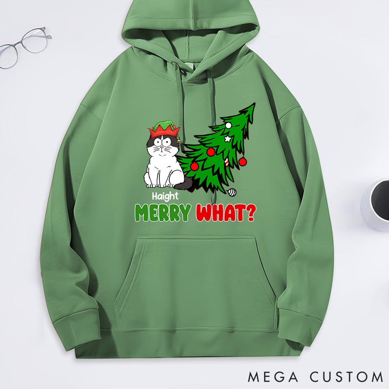 Personalized Cat Lover Merry What Funny Cartoon Cats Classic Hoodies