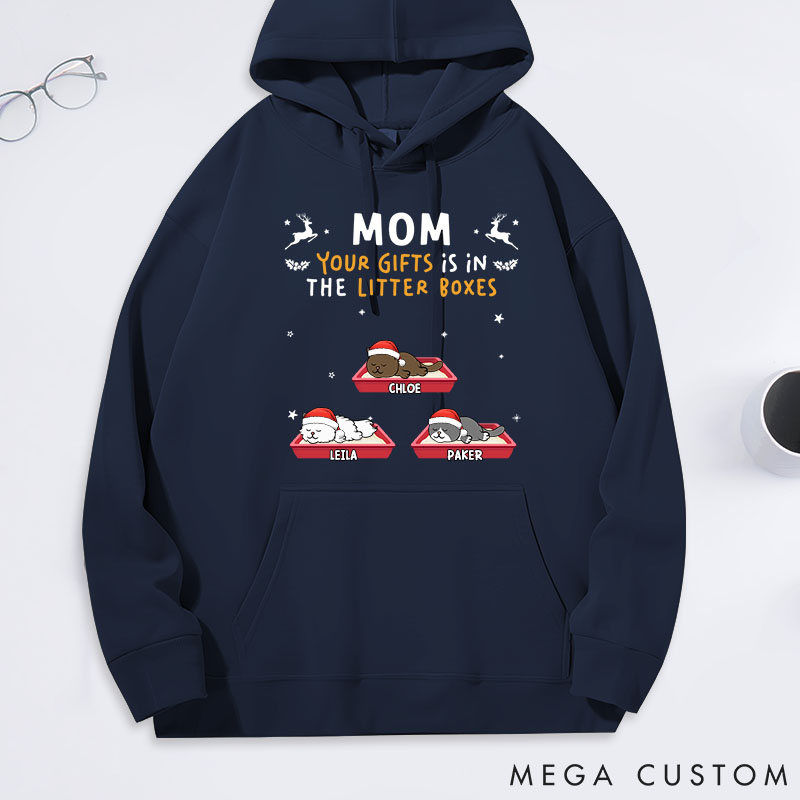Personalized Cat Lover Mom Gift is in the Box Classic Hoodies