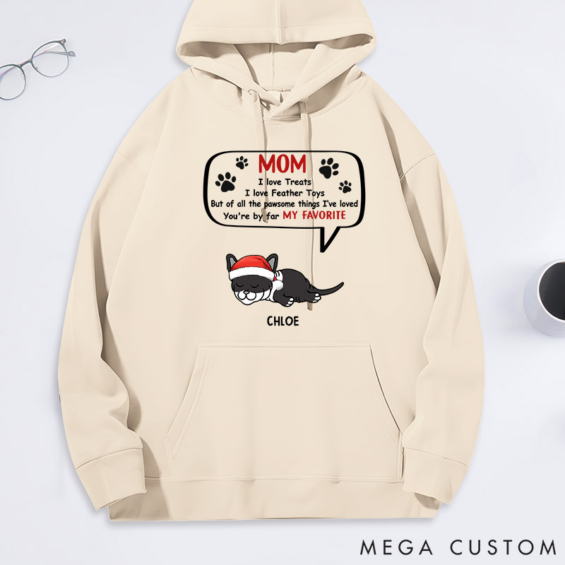 Personalized Cat Lover Mom My Favorite by Far Classic Hoodies