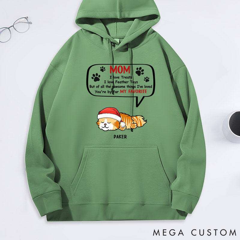 Personalized Cat Lover Mom My Favorite by Far Classic Hoodies