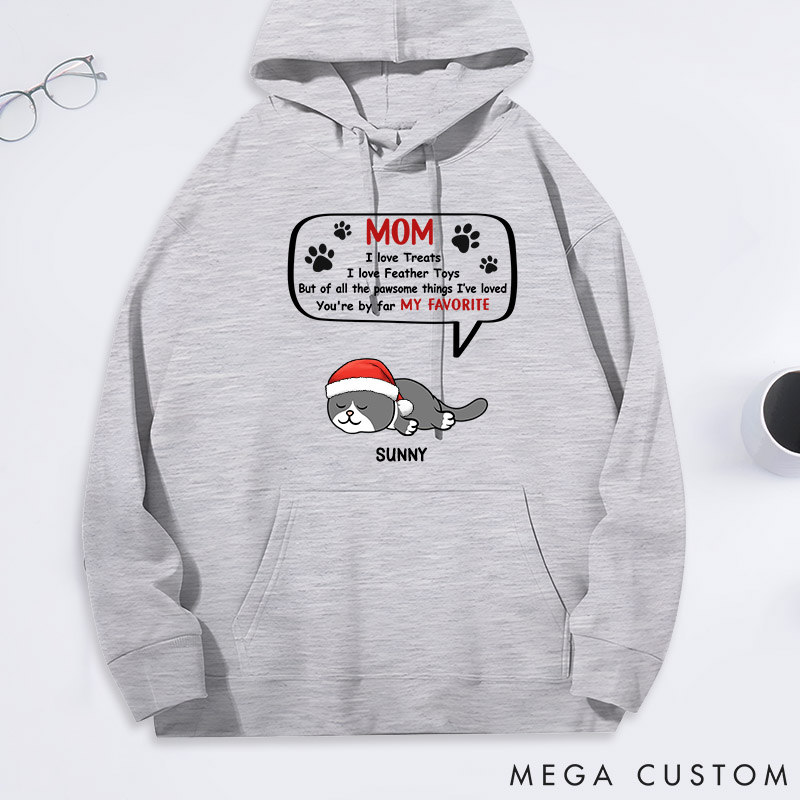 Personalized Cat Lover Mom My Favorite by Far Classic Hoodies