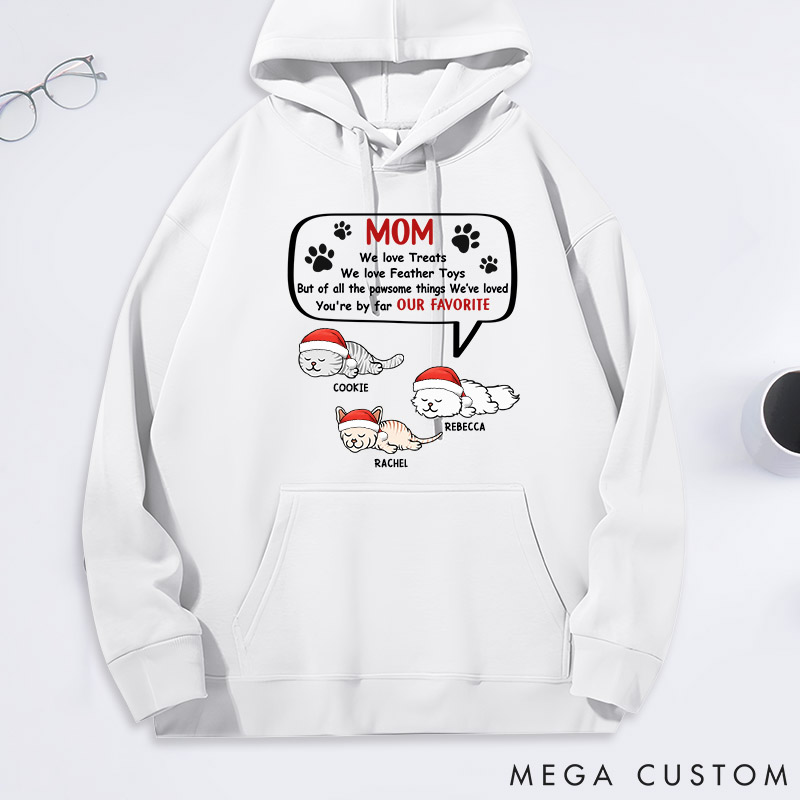 Personalized Cat Lover Mom My Favorite by Far Classic Hoodies